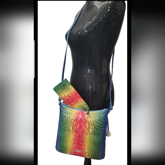 NWT BRAHMIN KATIE POPSICLE OMBRE MELBOURNE CROSSBODY & ADY WALLET - Picture 2 of 16